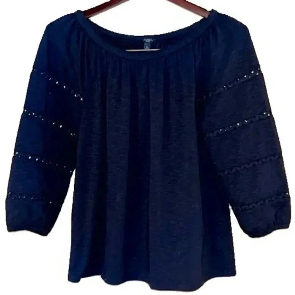 Talbots Off Shoulder Black Top Size SP